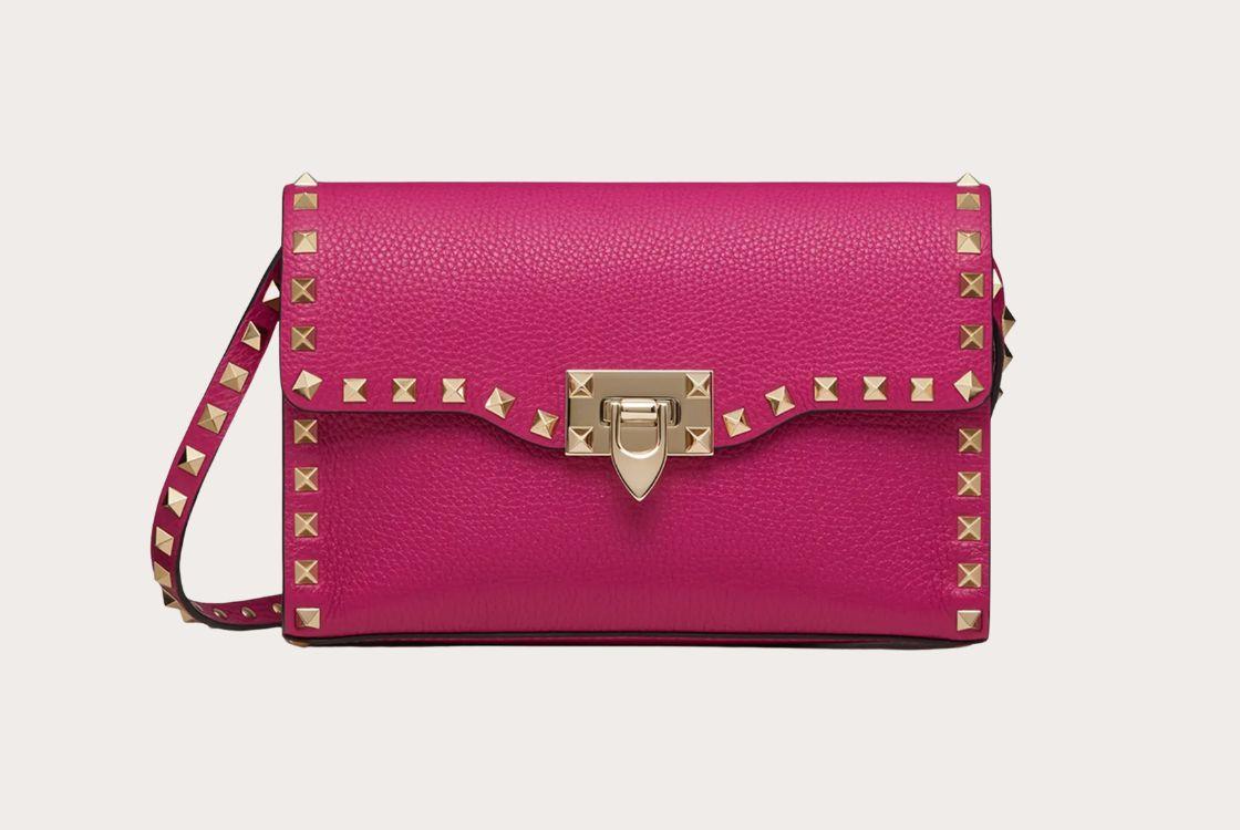 Bolso de Fiesta Valentino Rockstud color rosa