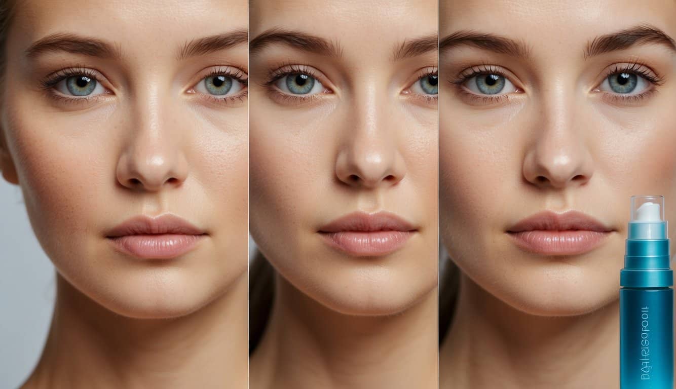 A dermapen transforming skin, showing before and after results